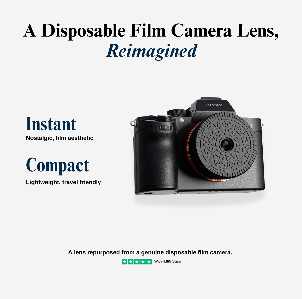 Retropia® Repurposed Disposable Film Camera Lens